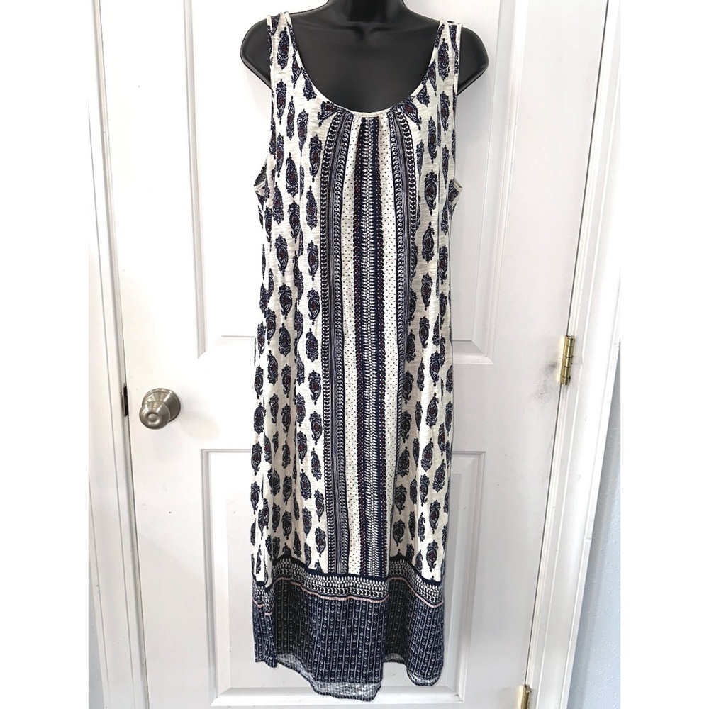 Lucky brand blue/white paisley print dress